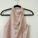 Nookie REVOLVE Amelia Halter Gown Nude Satin Pink Size L NWT Photo 3