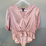 EXPRESS Satin Pink Wrap Blouse Bodysuit Photo 1