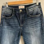 Driftwood  Jackie Medium Wash Embroidered Floral Black Slim Leg Jeans Size 28 Photo 2