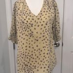 Bohme Sage Floral Blouse Romantic Cottagecore Fall Top Smocked Sleeves S Photo 3