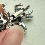 1950s Vintage Coro Rhinestone Earrings Light Pastel Blue Rhinestone Flowers Fanf Photo 3