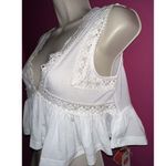 Cider V Neck Lace Ruffle Crop Top Nwt Women’s Size S B39 Photo 4