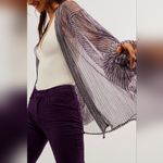 Free People NWT Shimmer Stripe Kimono Color: Silver Size All Photo 2