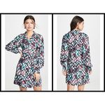 💕SALONI💕 Mari Wrap Dress ~ Amrita Watercolor US 2 Mini 100% Silk Charmeuse Photo 2