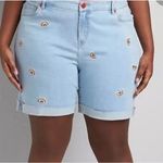 Lane Bryant Embroidered Rainbow Signature Fit Boyfriend Midi Denim Plus Size 18 Photo 0