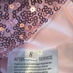 Women’s Pink Sequined Short Homecoming Party Dress Ruffle Hem CorsetBack Size 8 Photo 11