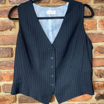 Tahari  Arthur S Levine Navy Blue Striped Vest Top Women's Size 12 Photo 0