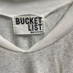Bucket List VNeck Heathered White Pullover Sweatshirt Sz Small Casual Athleisure Photo 2