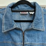 Bill Blass Vintage  Denim Cotton Full Zip Short Sleeve Top Blouse Plus Size 2X Photo 2