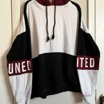 Rue 21 Black and White Hoodie with Red Accents Photo 0