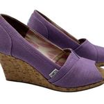 Toms Purple Orchid Wedge Hemp Sandals Sz 9.5 Open Toe Photo 0