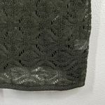 Coldwater Creek  Knit Top Olive Green Cover Up Short Sleeve Size Large Flowy Boxy Photo 6