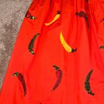 Queen of Sparkles Red and Orange Sequin Chili Pepper Mini Dress Puffed Sleeves Photo 4