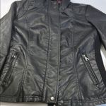 Black Faux Leather Jacket with Pink Lining Size L Photo 12