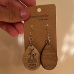Handmade NWT Pot of Honey BumbleBee Wooden Painted Earrings Photo 4