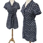 All that jazz Vintage 90s  Mini Shirtdress Ditsy Floral Blue White Button Front Photo 1