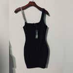 Maniere De Voir Women Black Cut Out Chained Full Front Zipper Mini Dress Sz 4 Photo 11