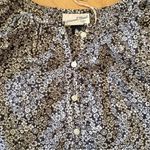 Universal Threads Universal Thread Brown Floral, 100% Cotton, Puffy Sleeve Shirt, Size M Photo 3