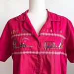 Bobbie Brooks Red Teacher Embroidered Shirt, Whimsical Retro‎ Vintage 14W/18W Size 2X Photo 1