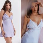 House Of CB NWOT  'Christa' Embroidered Lavender Mini Dress sz M Photo 2