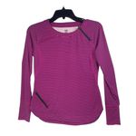 Title Nine Activewear Top Bright Pink with Black Stripes Asymmetrical Zippers XS Photo 5
