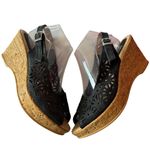 Spring Step Footsie Women's Slingback 3" Wedge Sandals in black size 41 9.5-10 Photo 1