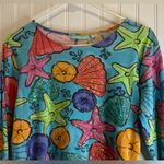 Anthony Resort women Vibrant Sea Life Print Long Sleeve Top. Cruise beach . Blue Size M Photo 3