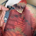 WESTON WEAR Sheer Patterned Button Up Shirt Dress Tunic Size Large Photo 4