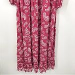 Majorelle Red Paisley Long Sleeve Gypset Boho Maxi Dress Size XS Deep V Neck Photo 4