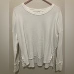 Aerie Offline Waffle Knit Split Hem Long Sleeve Tee Size Medium Photo 3