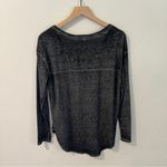 EXPRESS Charcoal Long Sleeve Women High Low Top Grunge Distressed Relaxed Fit M Photo 4