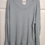 New York Laundry  Women's Light Blue Long Sleeve V-neck Sweater - Size 1x Photo 0