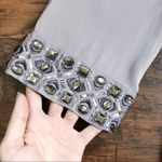 Alice + Olivia • Beaded Silk Tunic Dress jeweled grey silver kimono mini Photo 5