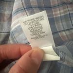 J JILL Love 100% Linen Plaid Sleeveless Maxi Dress Blue Coastalcore Sz S White Photo 7