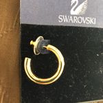 Swavorski Swarovski Jewelers Collection 14K Post Gold Tone Half Hoop Crystal Earrings NWT Photo 5