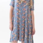 Agnes & Dora Floral Scoop Neck Short Sleeve Sway Midi Shift Dress Size XL FLAW Photo 0