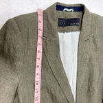 ZARA  Linen blazer Olive green Size XL Photo 6