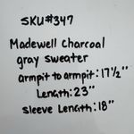 Madewell Gray Textured Button Back Sweater Women's Small Crew Neck Long Sleeve Photo 6