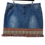 C Est.1946 Embroidered Denim Skirt Photo 7