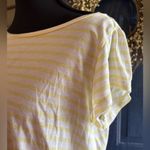 Loft Yellow and White Relaxed Tie Front T-Shirt Photo 1