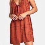 RVCA NWT Women’s Capital Knot Tank Dress in Rust Size L Photo 0