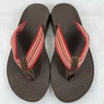Chacos Chaco Women's Flip Flops Sandals‎ Brown Red Striped Size 9 W Summer Casual Photo 2