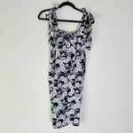 J.Crew  Tie Shoulder Poplin Dress in Magnolia Floral Navy BG490 Size XS Photo 1
