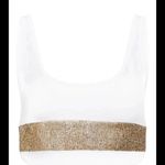 Pretty Little Thing  Cream Diamante Scoop Neck Sparkle Bikini Top Photo 2