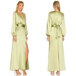 Elliatt • Kai Maxi Dress in Avocado green satin gown bridesmaid formal Photo 15