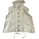 Kiko Comfortable Clothing Linen Vest Women’s Medium Hood Buttons Yellow Photo 0