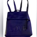 LOVE Backpack Purse Royal Blue Bendover the top & snap closure. Photo 0