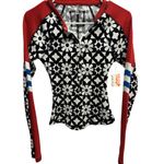 NWT FREE PEOPLE FP Movement Women's Kick Off Printed Layer Top in Aspen Onyx Red Size XS Photo 7