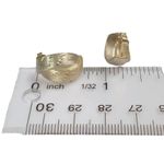 14K Two Tone Diamond Cut Half Hoop Earrings Photo 3