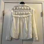 Sea New York cotton white long sleeve blouse shirt embroidered size 4 S1 Photo 2